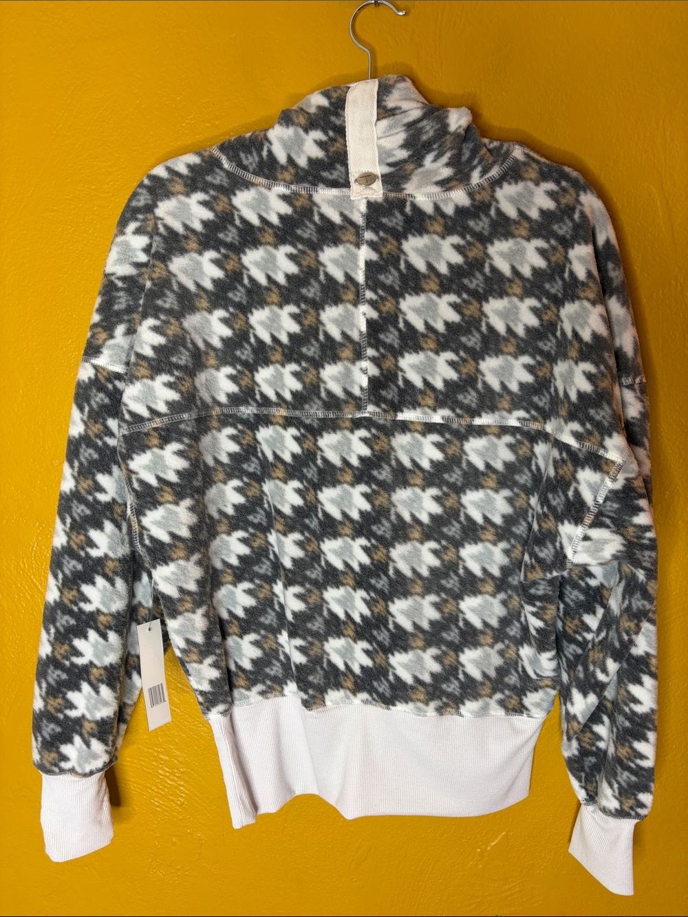 Tahari Sport Funnel Neck Pullover Hoodie Houndstooth Print NWT Size S - Picture 8 of 8